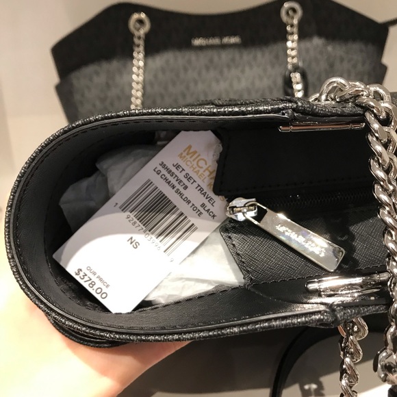 NWT Michael Kors Jet Set Travel Black JST tote bag - Picture 7 of 8